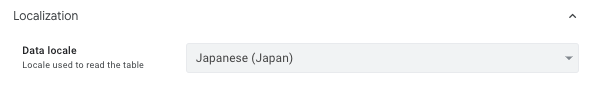 AppSheetのDataメニューにあるTables画面のLocalization欄