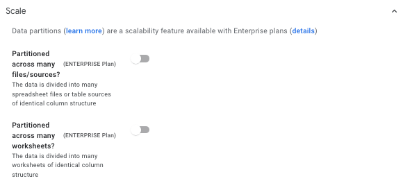 AppSheetのDataメニューにあるTables画面のScale欄